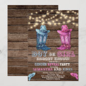 Western Jongen of Meisje Geslacht Onthullen Baby s Kaart (Voorkant / Achterkant)