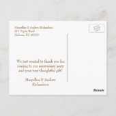 Western Jubileum voor bruiloft Dank je Kaarten Pos (Achterkant)