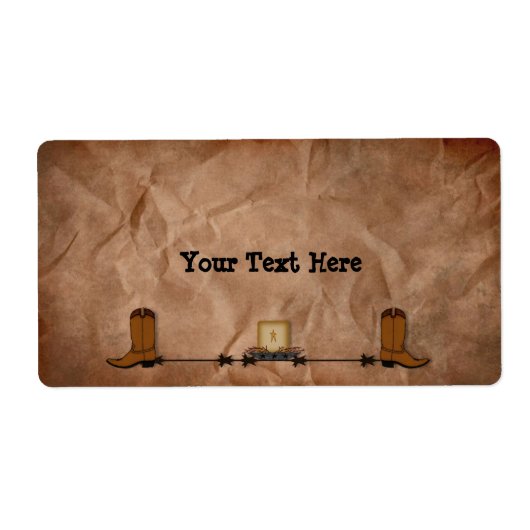 Western kaarsetiket etiket (Voorkant)