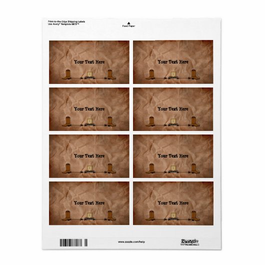 Western kaarsetiket etiket (Full Sheet)