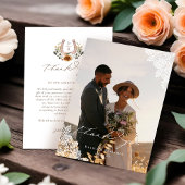 Western kant Hoefijzer hart script bruiloft foto Bedankkaart