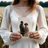 Western kant Hoefijzer hart script bruiloft foto Bedankkaart