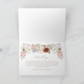 Western kant Hoefijzer hart script bruiloft foto Bedankkaart (Binnen)