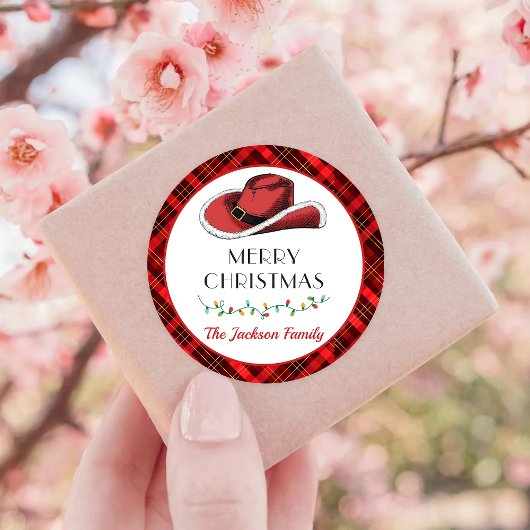 Western kerst Pet dank u klas Ronde Sticker