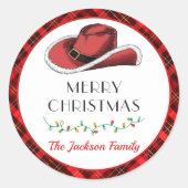 Western kerst Pet dank u klas Ronde Sticker (Voorkant)