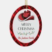 Western Kerst Pet Party Keramisch Ornament (Rechts)