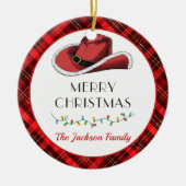 Western Kerst Pet Party Keramisch Ornament (Voorkant)