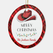 Western Kerst Pet Party Keramisch Ornament (Links)