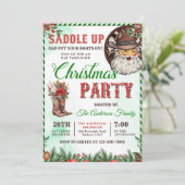 Western Kerstfeest Country Boots Party Kaart (Staand voorkant)