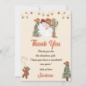 Western kerstfeest dank u kaart (Voorkant)