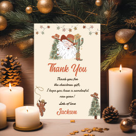 Western kerstfeest dank u kaart