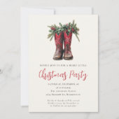 Western Kerstfeest Feestelijke Laarzen Vakantie Kaart (Voorkant)