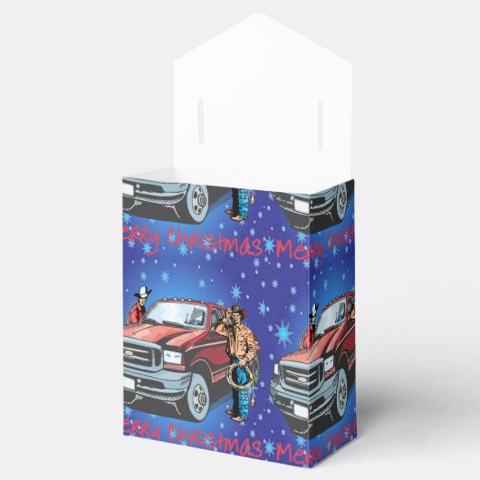 Western kerstfeest gunstbox bedankdoosjes (Geopend)