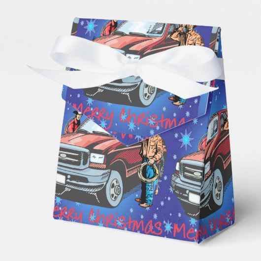 Western kerstfeest gunstbox bedankdoosjes (Voorkant Zijde)