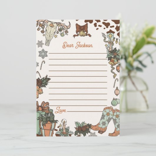 Western kerstfeest kaart (Staand voorkant)