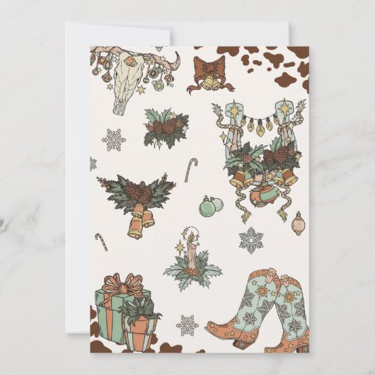 Western kerstfeest kaart (Achterkant)