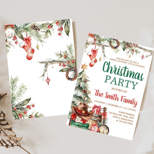 Western Kerstfeest Kaart