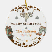 Western kerstfeest keramisch ornament (Voorkant)