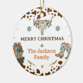 Western kerstfeest keramisch ornament (Links)