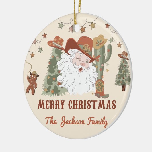 Western kerstfeest keramisch ornament (Links)