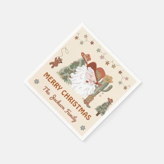 Western kerstfeest servet (Hoek)