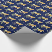 Western kerstgouden paard met accenten sm. cadeaupapier (Hoek)