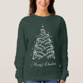 Western kerstpaard met kerstboompaars trui (Voorkant)