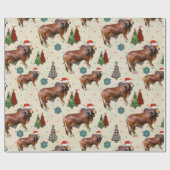 Western kerstpatroonpapier cadeaupapier (Vlak)