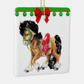 Western kersttaartje Pony met zadels Keramisch Ornament (Rechts)