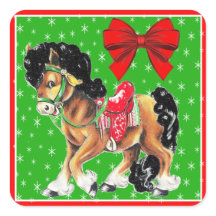 Western kersttaartje Pony met zadels