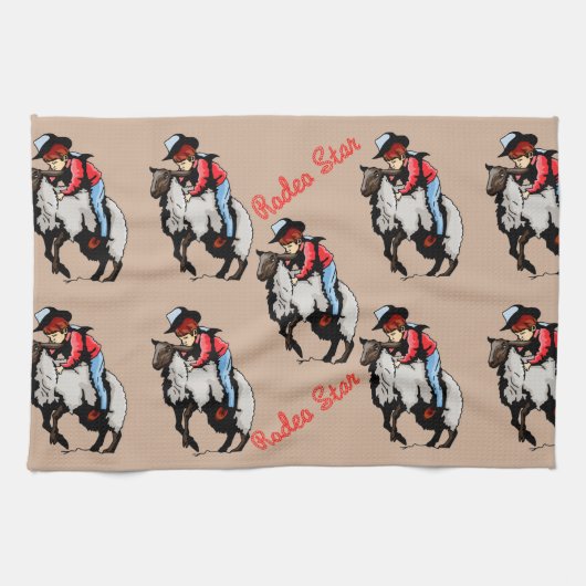 Western keukenhanddoeken Rodeo-ontwerp (Horizontaal)