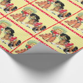 Western Kind van Cowgirl met papier voor het ompak (Hoek)