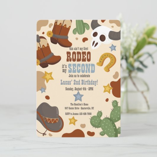 Western Kind Verjaardagsfeestuitnodiging Kaart (Staand voorkant)