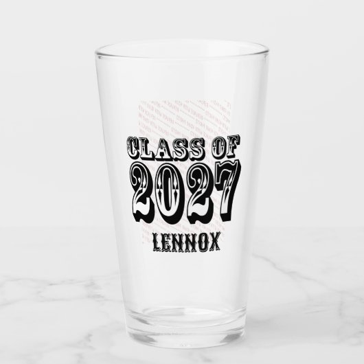Western Klas van 2027 Foto Afstuderen Glas (Voorkant)