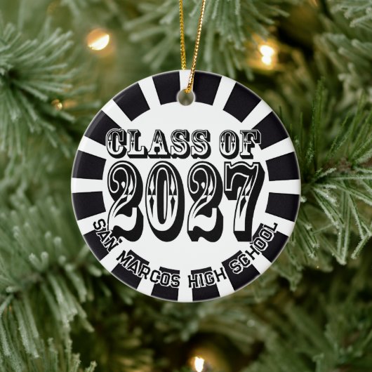 Western Klas van 2027 Foto Afstuderen Keramisch Ornament (Boom)