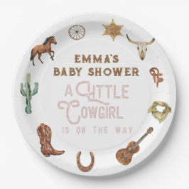 Western klein cowgirl foto Baby shower Papieren Bordje