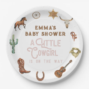 Western klein cowgirl foto Baby shower Papieren Bordje