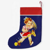 Western klein meisje op straat kleine kerstsok (Achterkant)