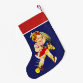 Western klein meisje op straat kleine kerstsok (Achterkant (Hangend))