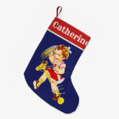 Western klein meisje op straat kleine kerstsok (Voorkant (Hangend))