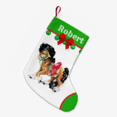 Western klein paard Pony met zadel Kleine Kerstsok (Voorkant (Hangend))