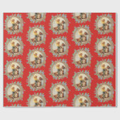  Western koeestpaard met hellende bloemen Cadeaupapier (Vlak)