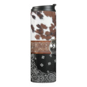 Western Koeienhuid Thermal Tumbler Thermosbeker (Gedraaid links)