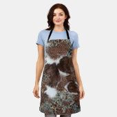 Western Koeienhuid Turquoise bruine leernaam Schort (Gedragen)