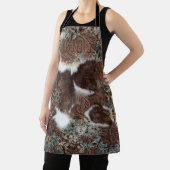 Western Koeienhuid Turquoise bruine leernaam Schort (Insitu)