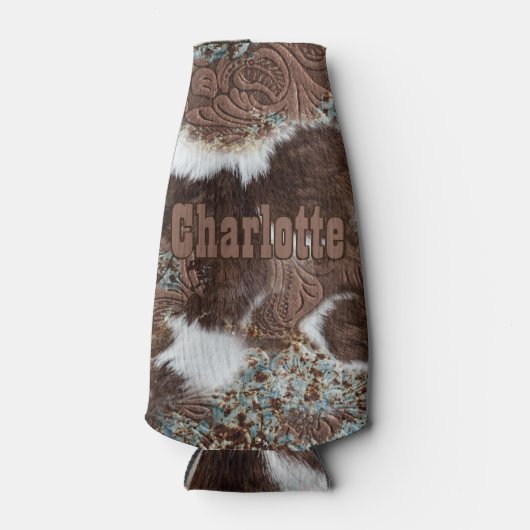 Western Koeienhuid van het land Turquoise Brown Le Flesjeskoeler (Voorkant)