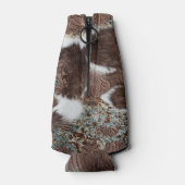 Western Koeienhuid van het land Turquoise Brown Le Flesjeskoeler (Achterkant)