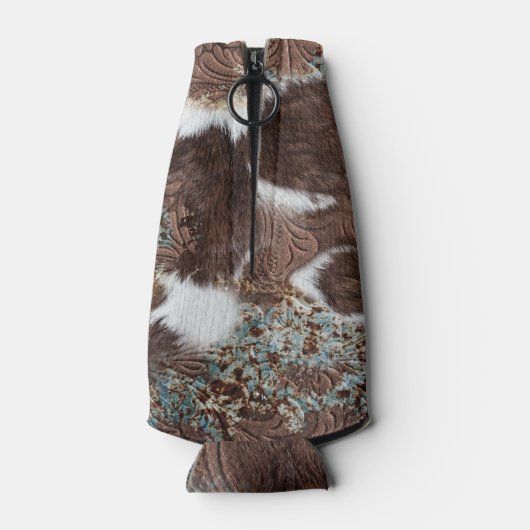 Western Koeienhuid van het land Turquoise Brown Le Flesjeskoeler (Achterkant)
