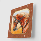 Western kwartpaard Rustic Brown Vierkante Klok (Hoek)