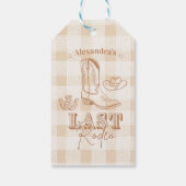 Western Laatste Rodeo vrijgezellenfeest Cadeaulabel (Achterkant)